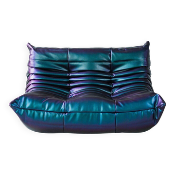 Canapé 2 places Togo en cuir ultraviolet par Michel Ducaroy pour Ligne Roset