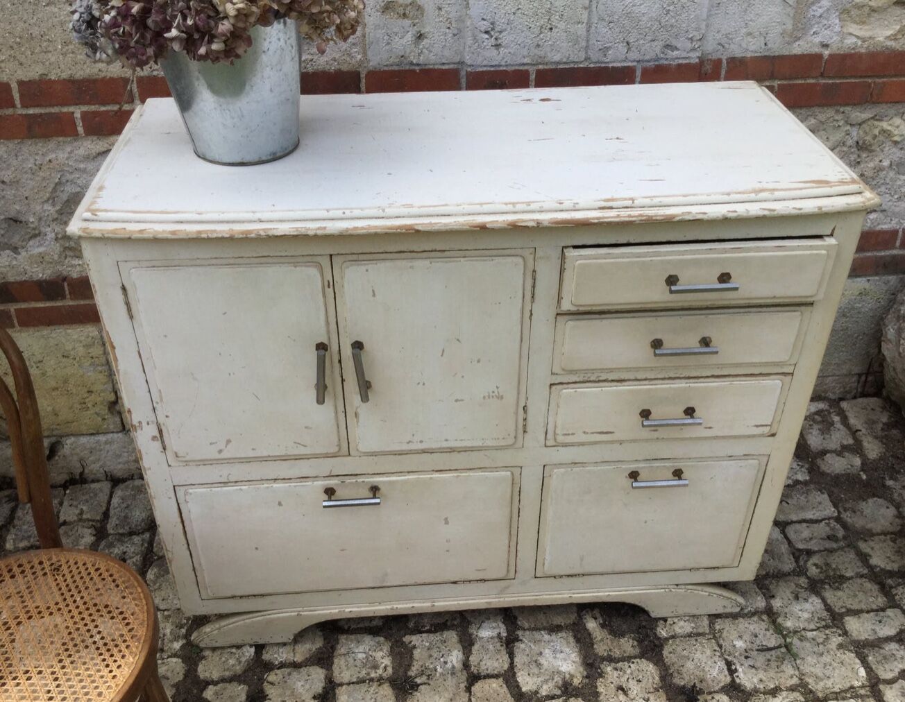 Vintage white skated buffet