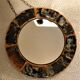 Old vintage round ceramic mirror