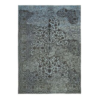 Hand-knotted persian vintage 1970s 292 cm x 396 cm grey wool carpet