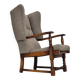 1960s, Scandinavian design, reupholstered high-back armchair, furniture wool, oak wood.