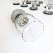 Space age Crystal drinking glasses in three sizes by Bayel, France 1970s