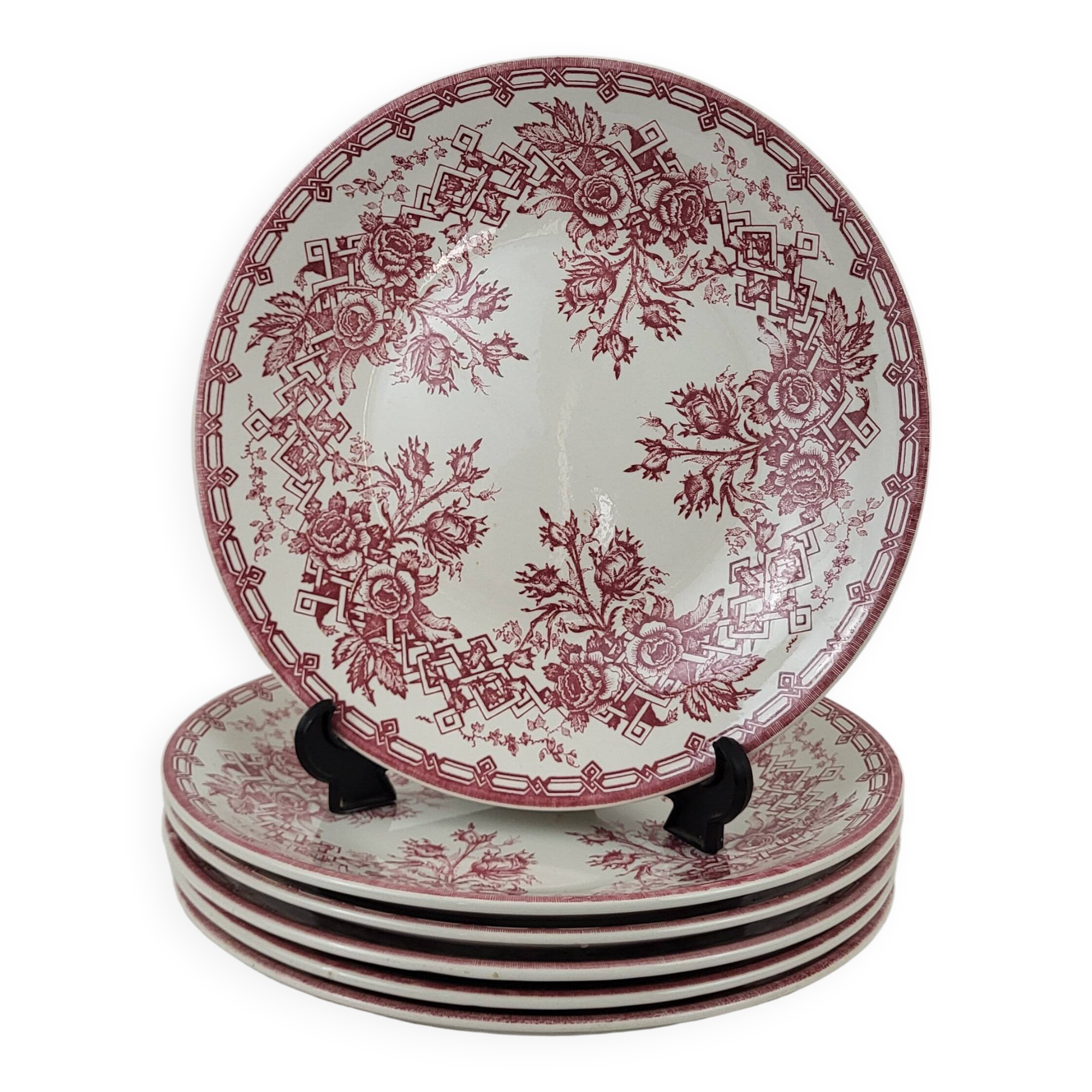 6 Sarreguemines earthenware plates