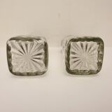 Glass and bakelite art deco salières