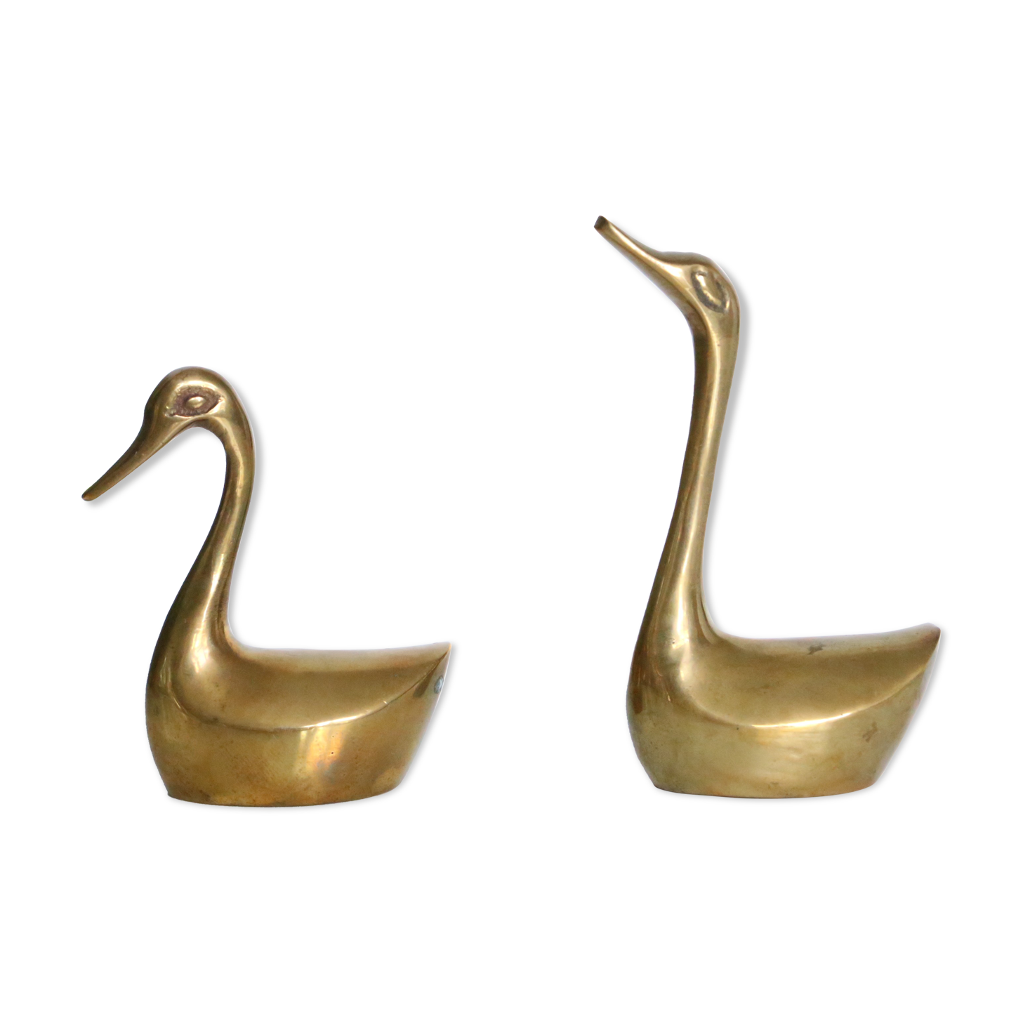 Brass goose duo, vintage paper press