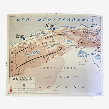 School poster Algeria and Tunisia Montmorillon