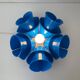 Blue plexiglass table lamp, Flower Design, 1970s, Italy.
