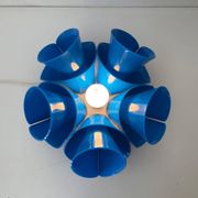 Lampe de table en plexiglas bleu Flower Design, années 1970, Italie