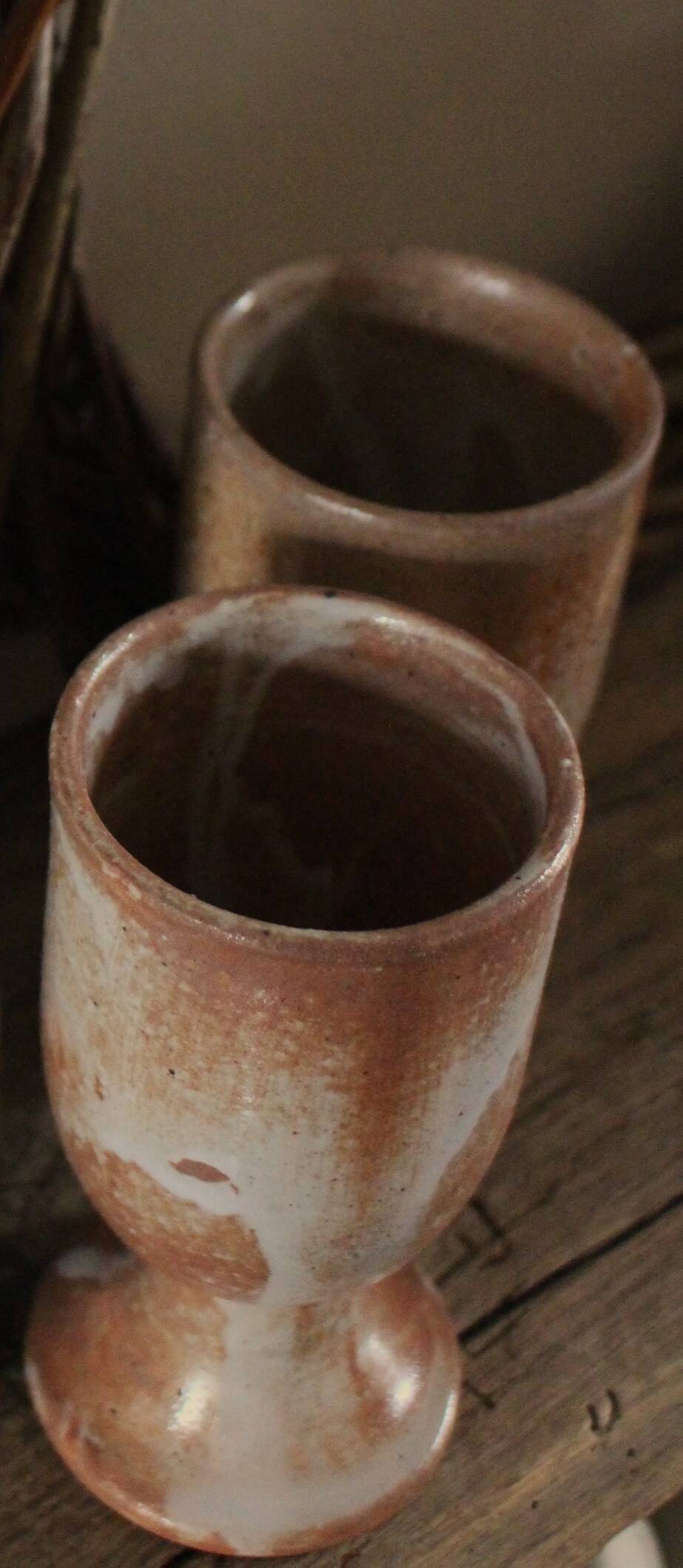 Lot 2 mazagrans grès vintage marbré