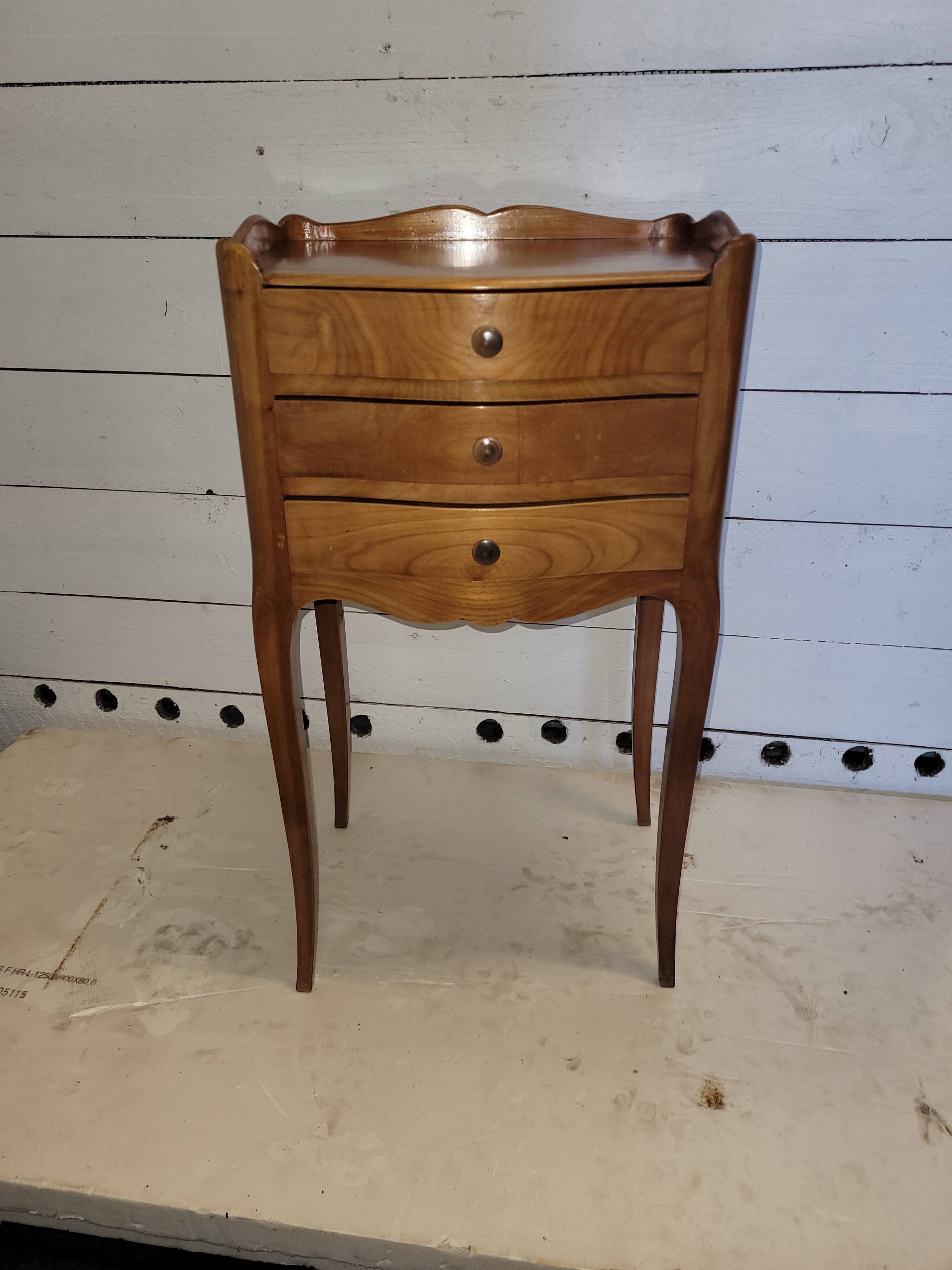 Louis XV style bedside table in cherry wood