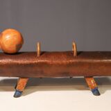 Large Vintage Leather Medicine Ball