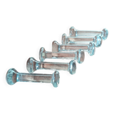 6 vintage pressed glass knife rests