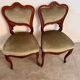 Lot 2 old Louis XV style carved solid walnut chairs late 19th century