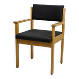 Office armchair, Bridge, in brutalist oak, vintage