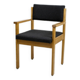 Fauteuil de bureau, Bridge, en chêne brutaliste,vintage