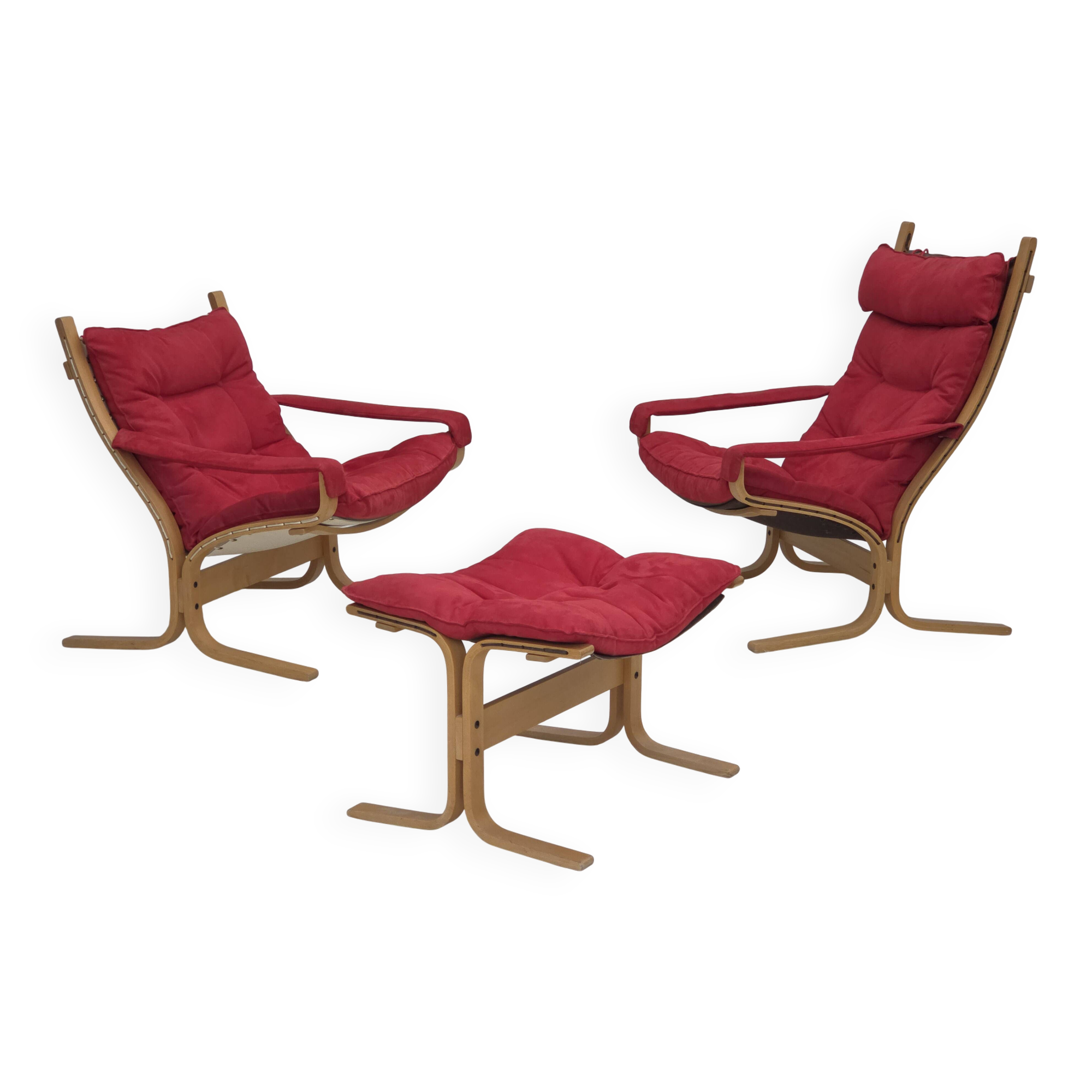 1970s, Norwegian design by Ingmar Relling, model "Siesta", set of 2 chairs.