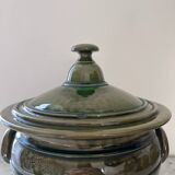 Large Provençal olive green soup tureen