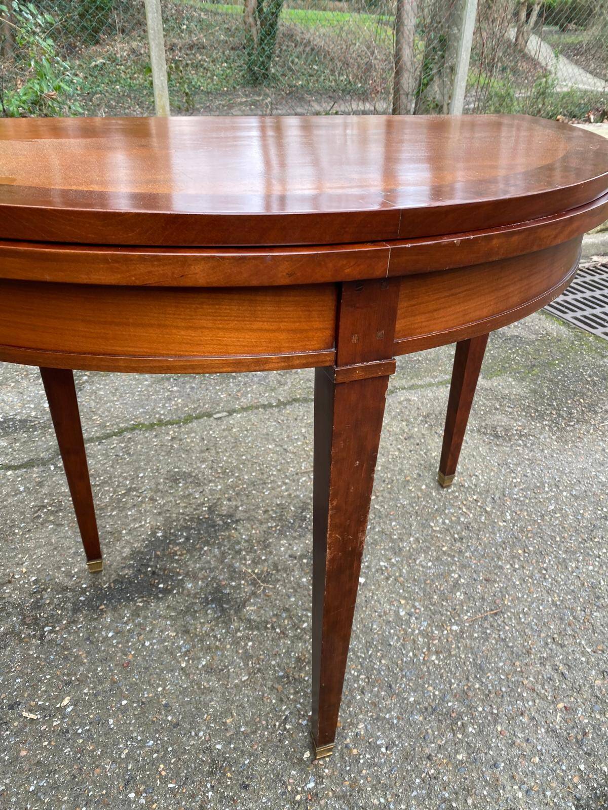 19th-century wooden extendable console table with 3 extensions.