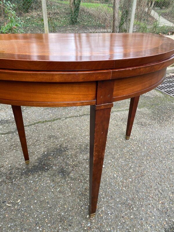 Table console extensible en bois du 19ème avec 3 rallonges