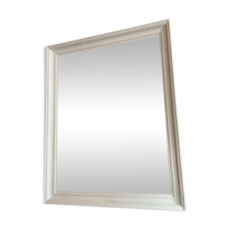 Miroir ancien patine blanche