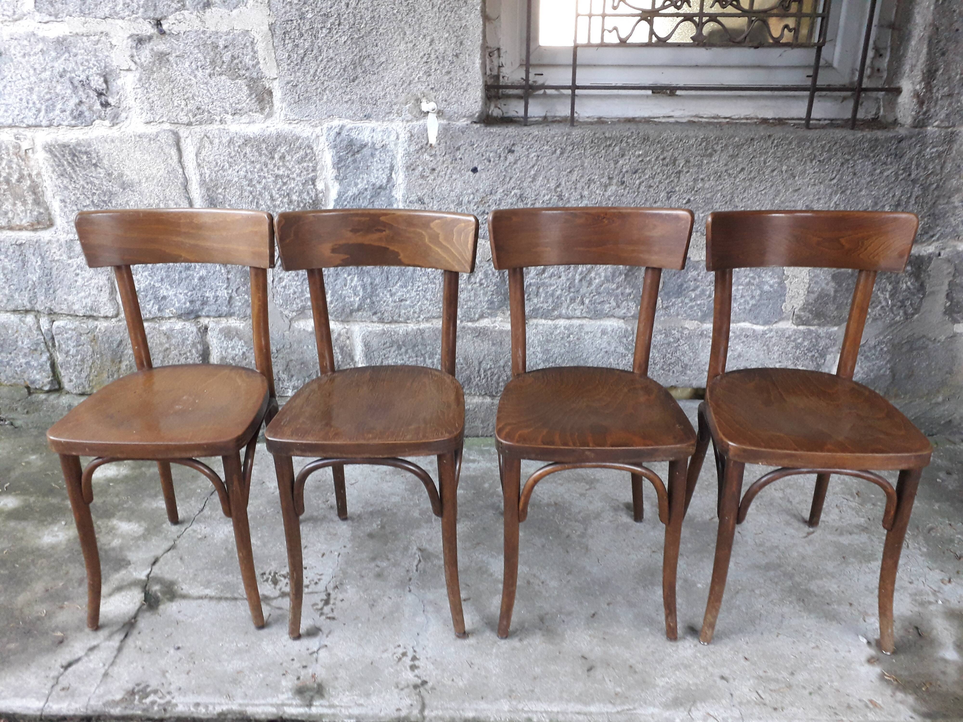 Series of 4 chairs bistro Thonet