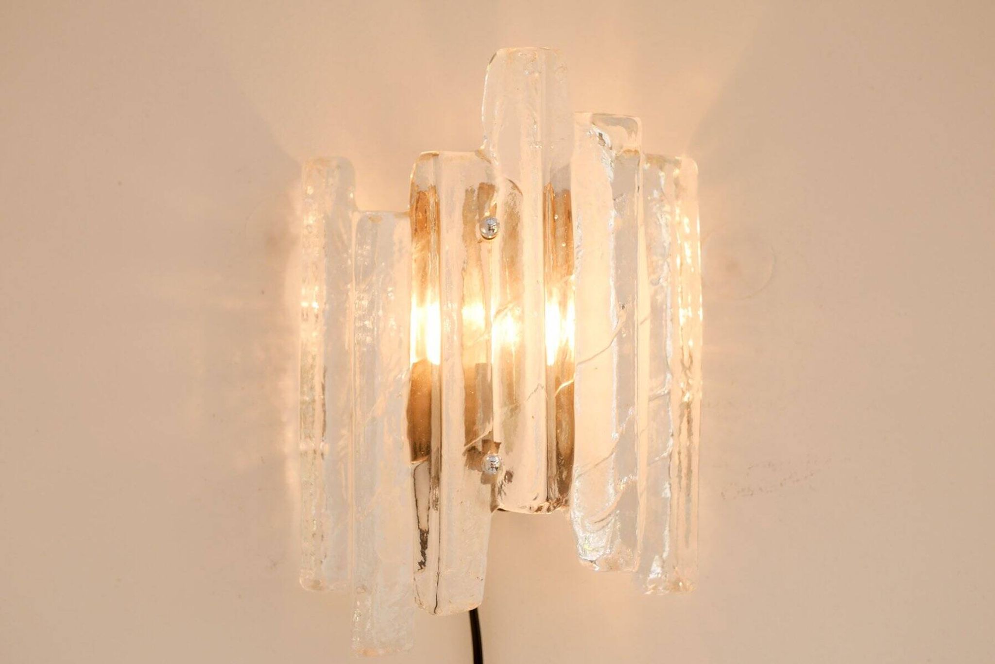 German glass wall sconce from Fischer Leuchten, 1970s