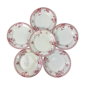 Lot of 6 plates porcelain model Gien "Pomponnette"
