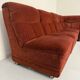 Old modular sofa in vintage velvet fabric, 5 elements, 70s