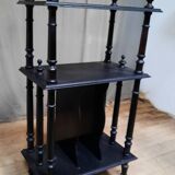 Blackened wooden shelf