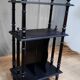 Blackened wooden shelf