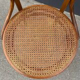Fischel bistro armchair in wood and canework from the 50s/60s