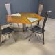 Hand crafted steel and stone dining set, 1970s