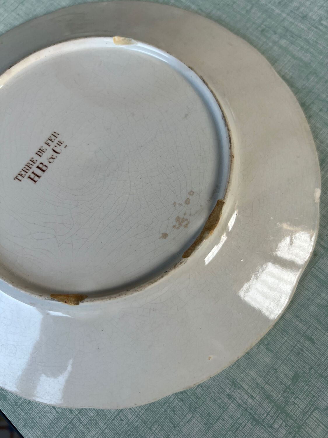 6 polychrome flat plates HB&Cie Choisy Le Roi