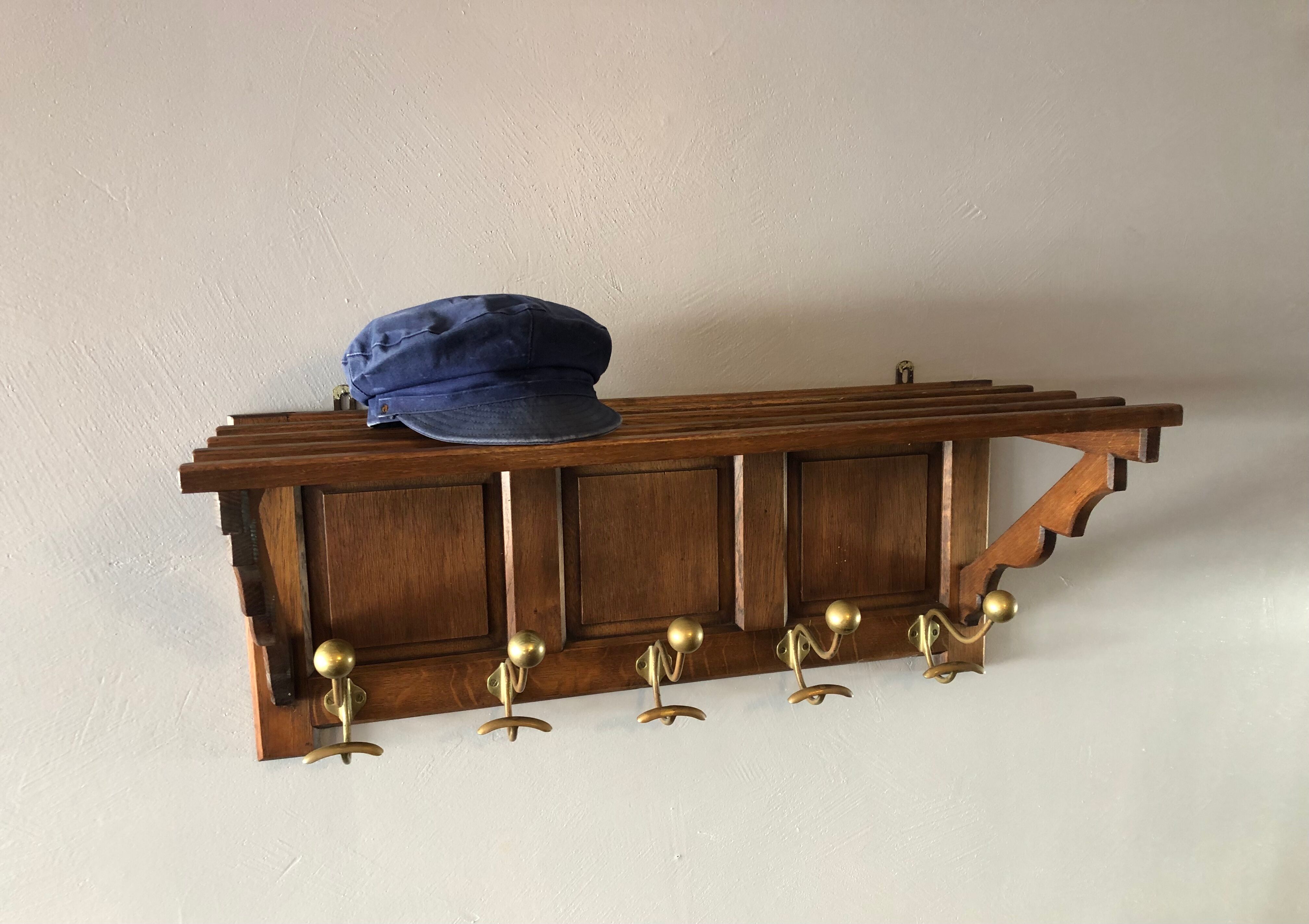 Solid oak coat rack, 30s/40s