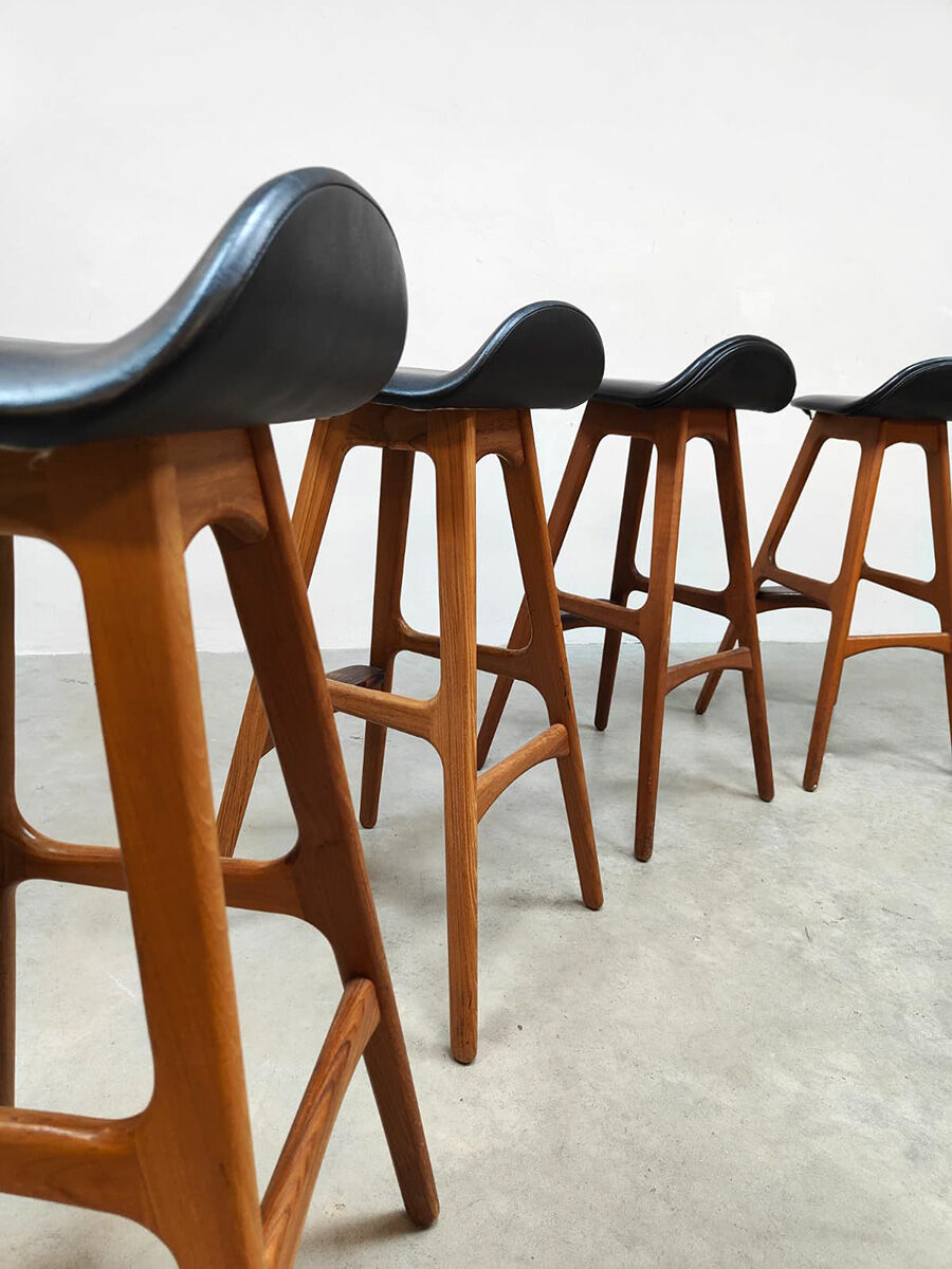 Rare Danish vintage design stools Erik Buch OD 61 Møbler