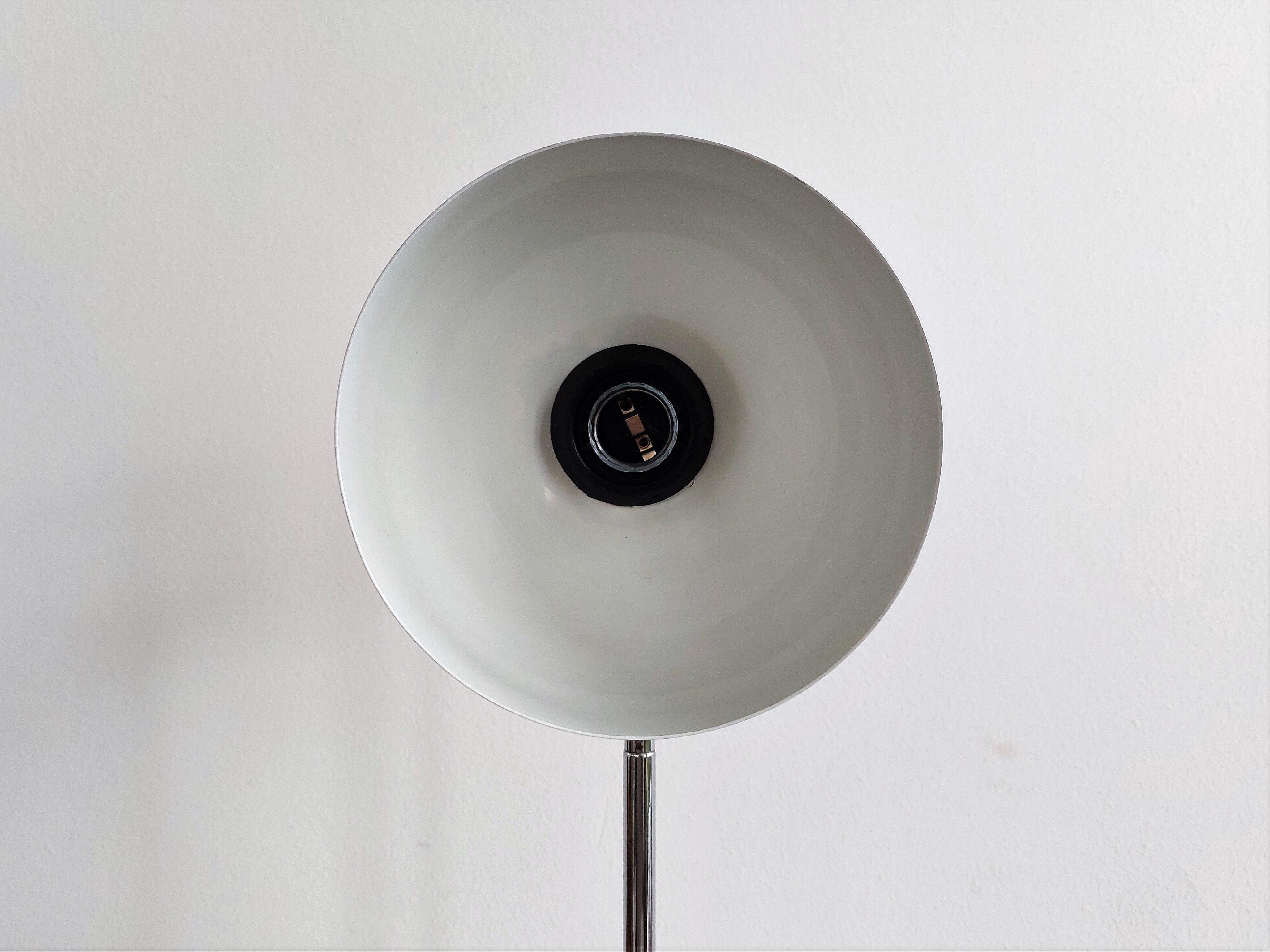 Reversible white metal and chrome table lamp, 1960's