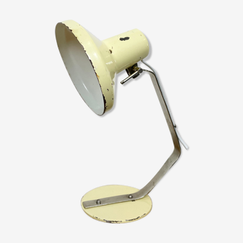 Lampe de table industrielle beige de Metal Mot, années 1960