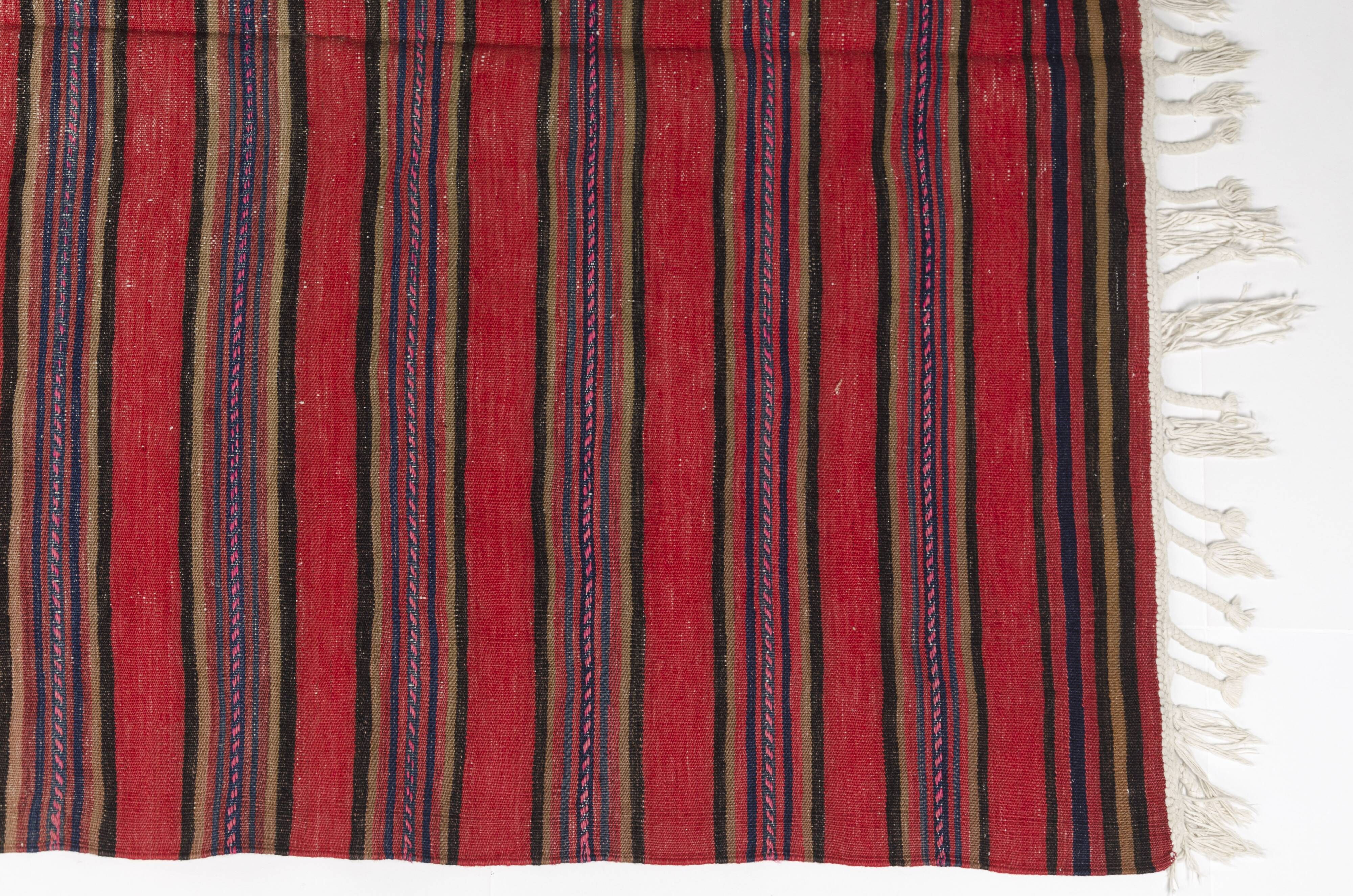 Vintage Striped Anatolian Kilim – 224 x 143 cm – Minimalist  sku 133