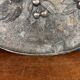 Large pocket tray with birds and cherries in silver-plated bronze