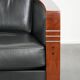 Black cowhide Art Deco design armchair