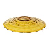Art Deco Fruit Bowl Amber Pressed Glass Fait en Belgique