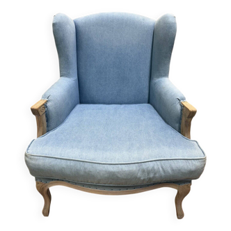 Fauteuil - Bergère à oreilles de style Louis XV