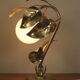 Vintage table lamp sixties Flower and Foliage in gilded metal & Globe opaline