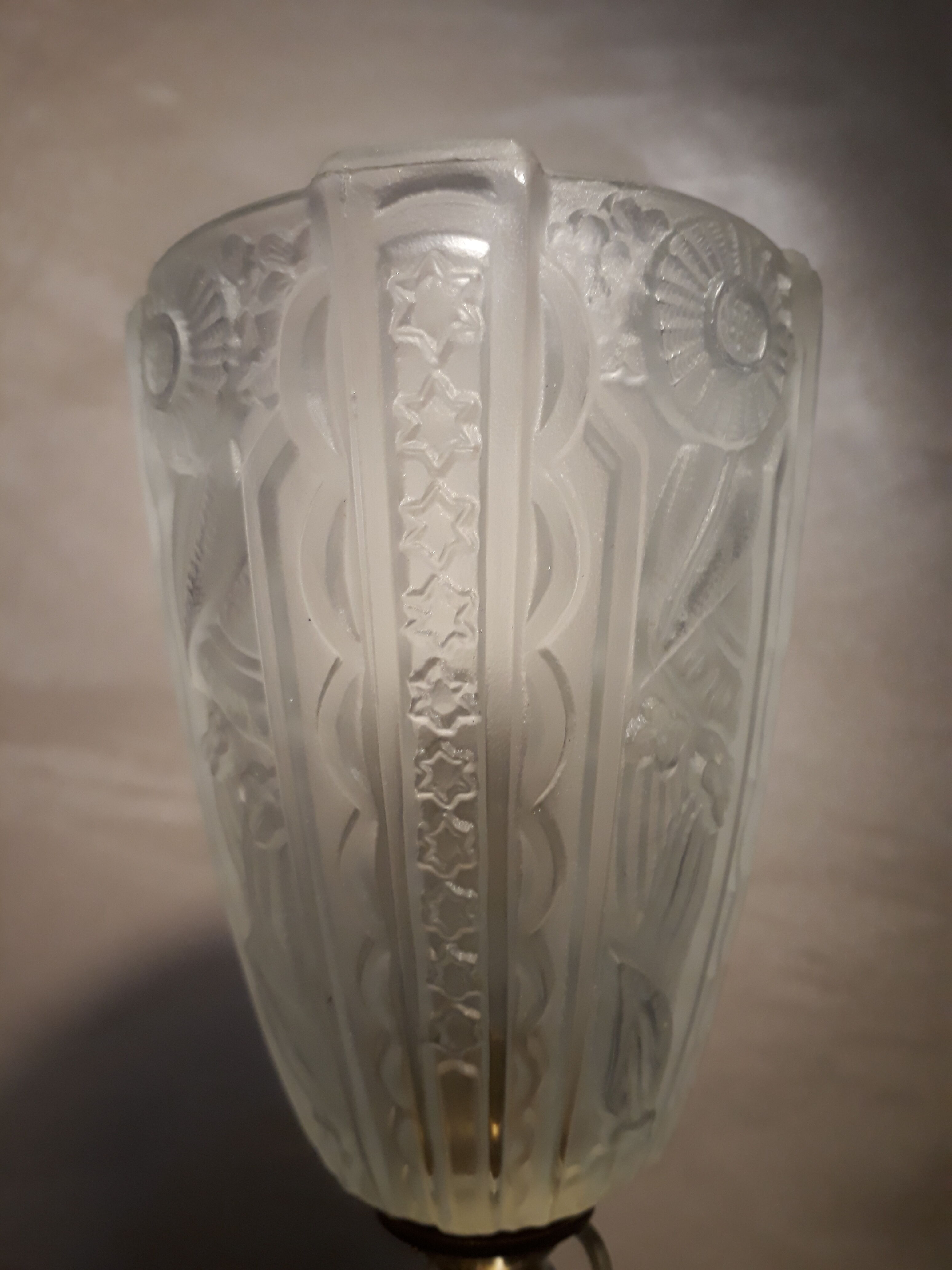 Lampe bronze art nouveau tulipe pressed muller degue schneider 32x10 art deco