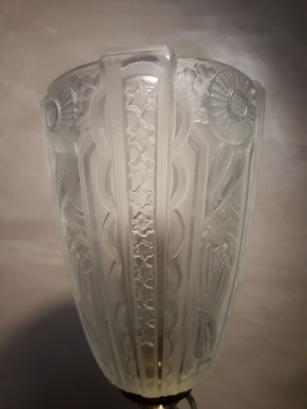 Lampe bronze  art nouveau tulipe pressé du style muller degue schneider 32x10 art deco