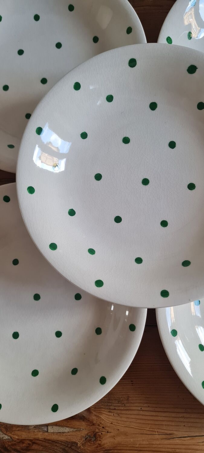 Set de 10 assiettes plates longchamps vintage