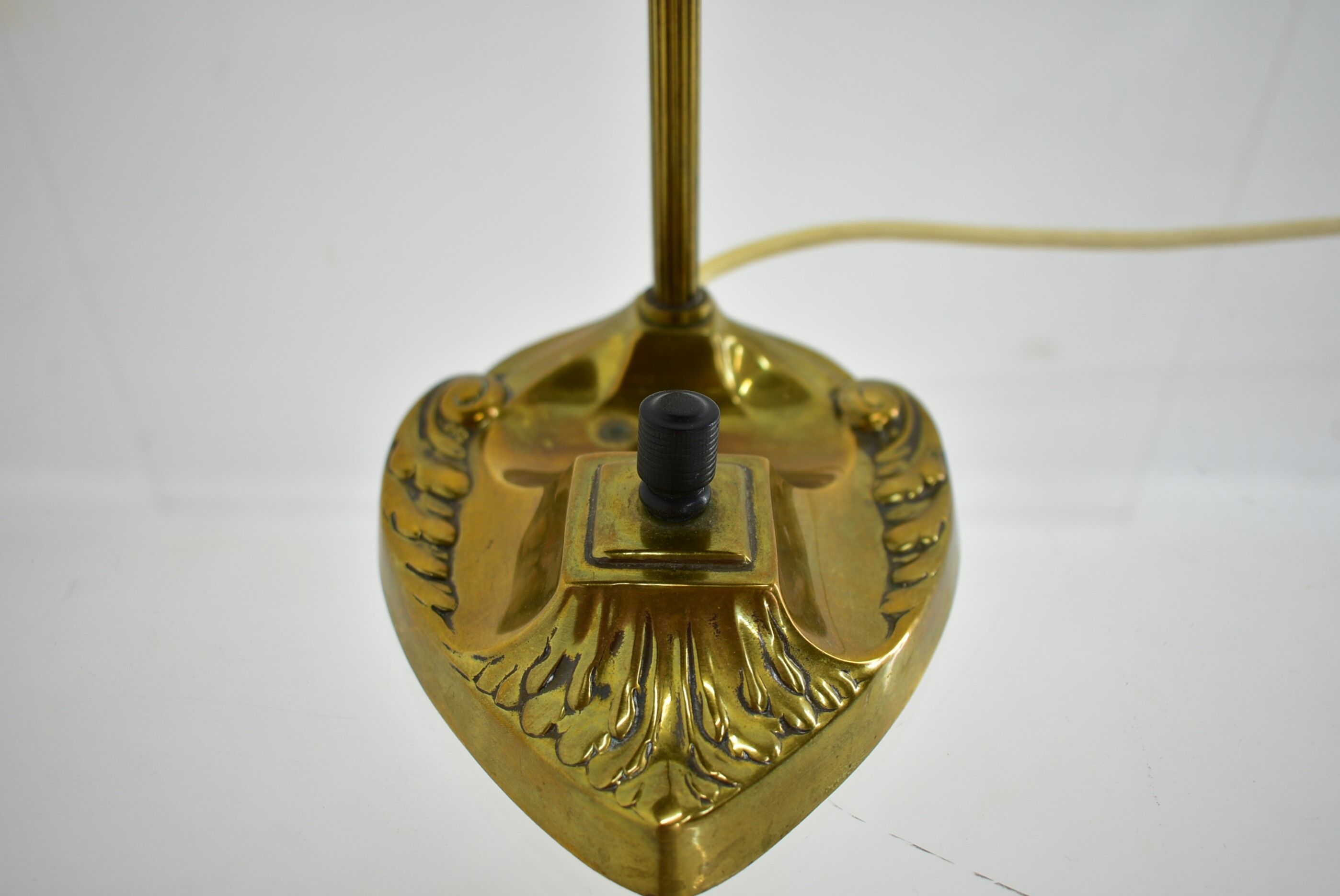 Brass Glass Vintage Table Lamp Style Vienna Secession, 1930s, Austria