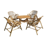 Vintage rattan table and chairs