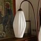 Lampadaire Lunel, 3 tulipes en verre blanc