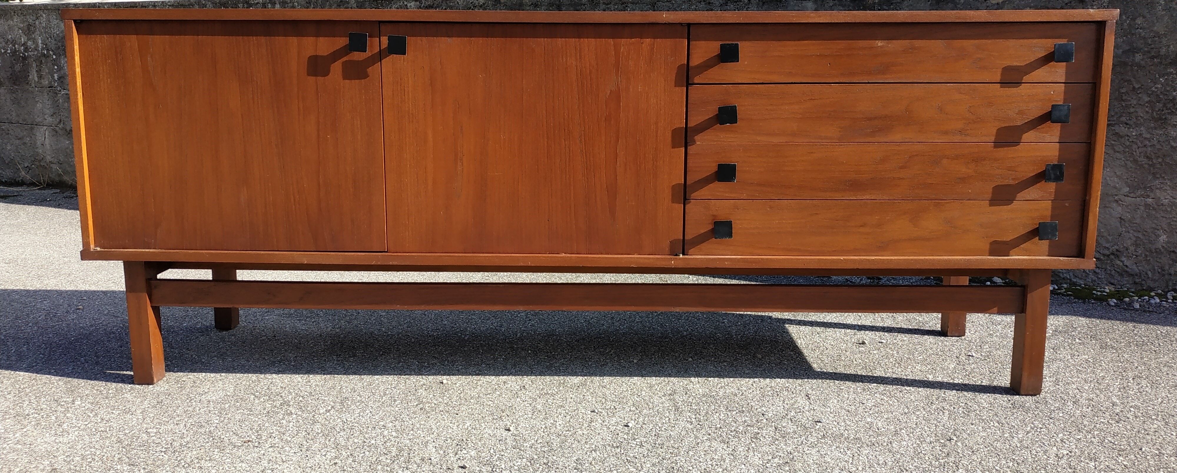 Sideboard in wood and metal 1960